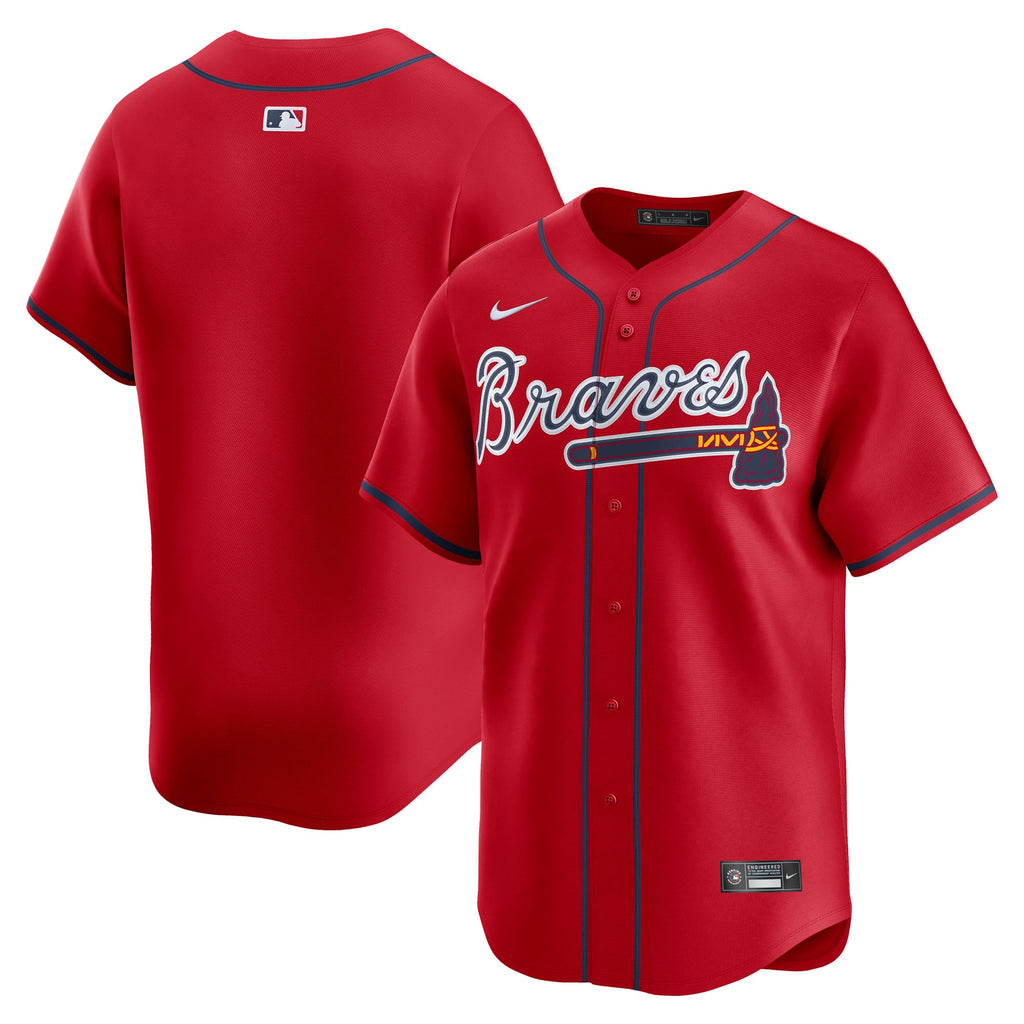 Men's Atlanta Braves Nike Red Alternate Limited Jersey - 2