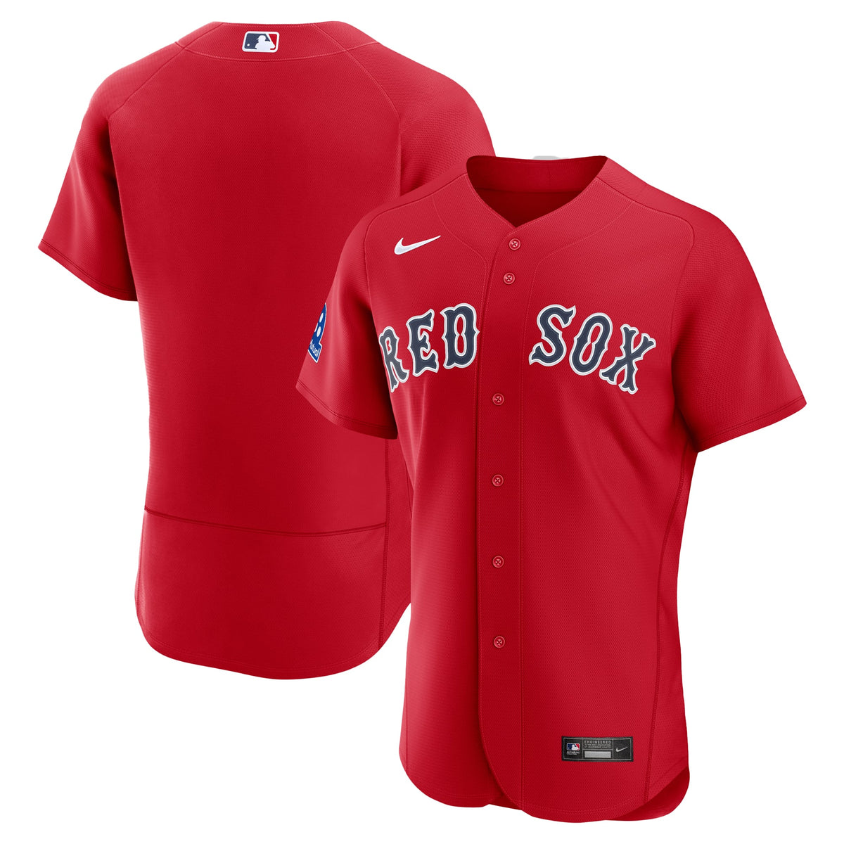 Men's Boston Red Sox Nike Red Alternate Sponsor Patch Authentic Jersey - 2