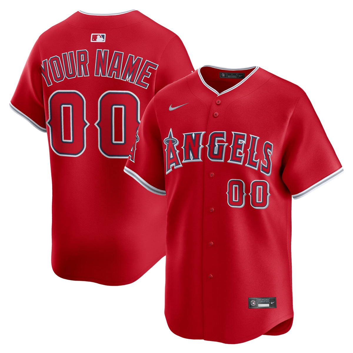 Men's Los Angeles Angels Nike Red Alternate Limited Custom Jersey