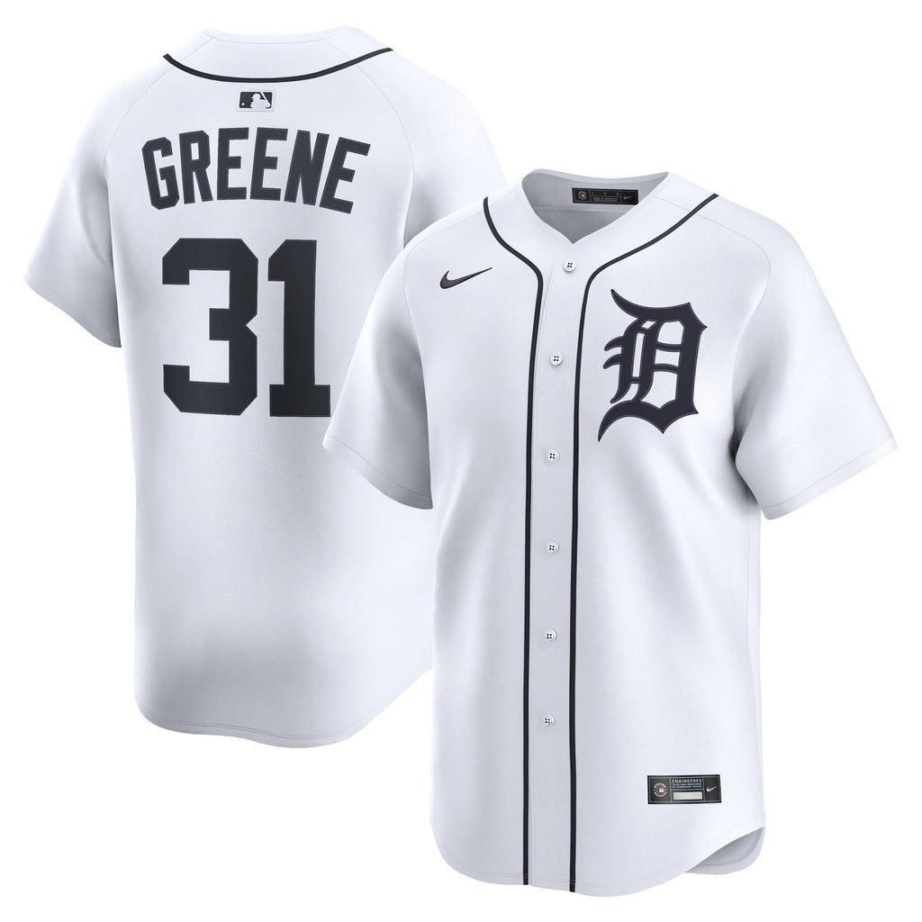 Men's Detroit Tigers Riley Greene Nike White Home Limited Player Jersey - 2