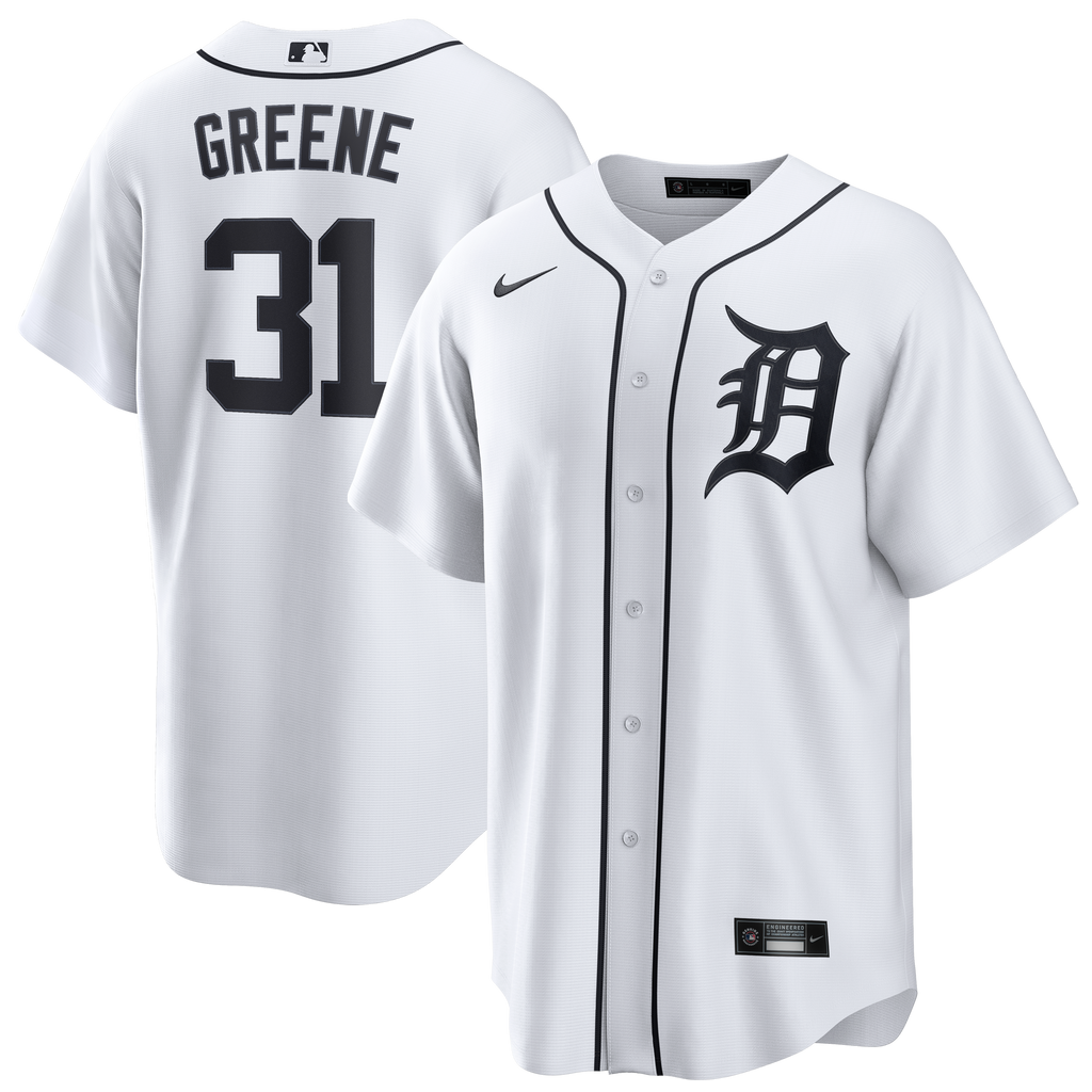 Men's Detroit Tigers Riley Greene Nike White Home Replica Jersey - 2
