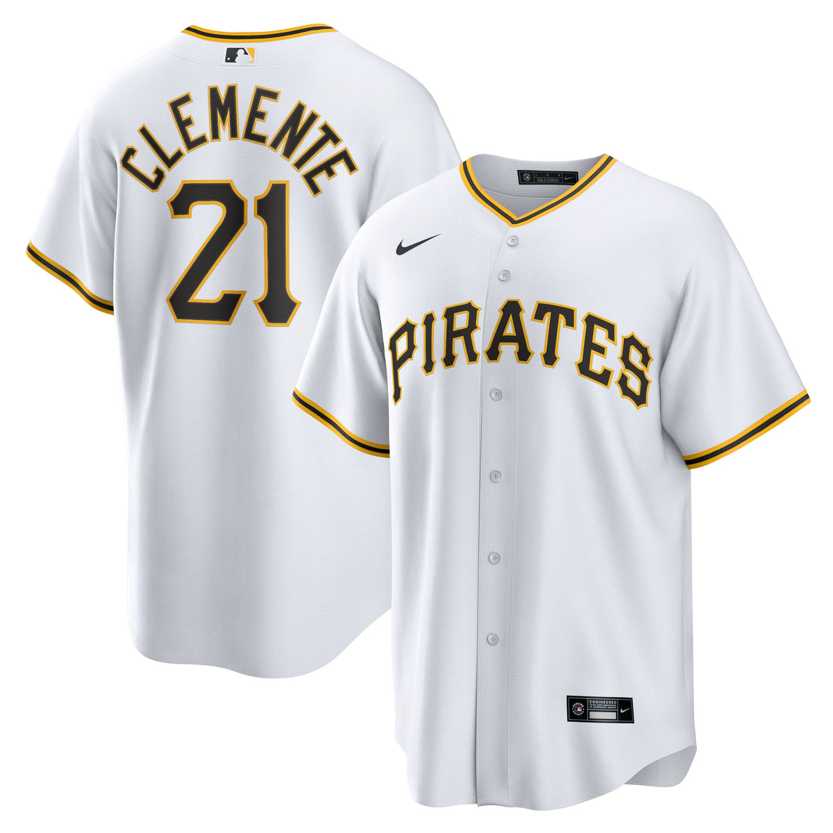Men's Pittsburgh Pirates Roberto Clemente Nike White Home Replica Player Name Jersey - 2