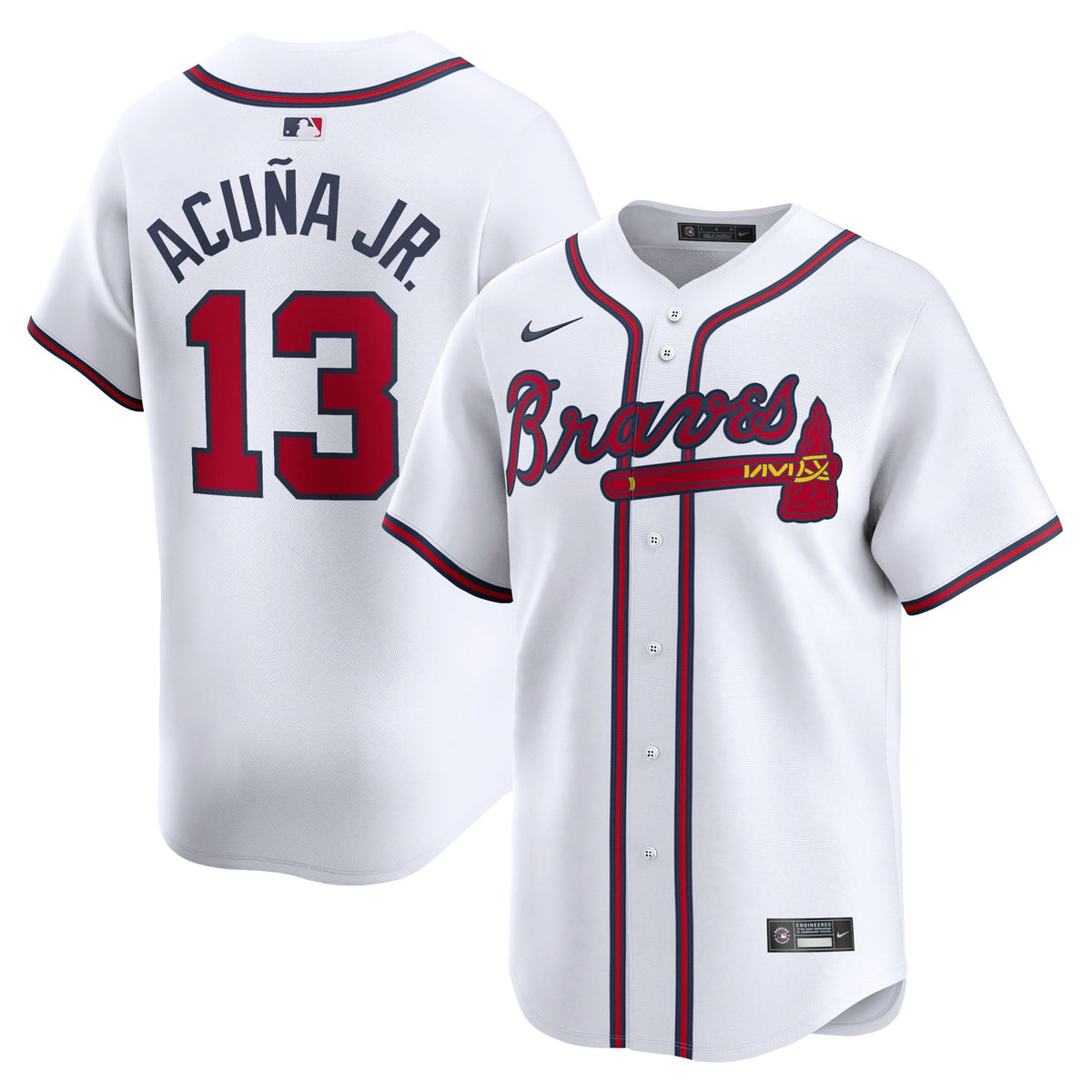 Men's Atlanta Braves Ronald Acuña Jr. Nike White Home Limited Player Jersey