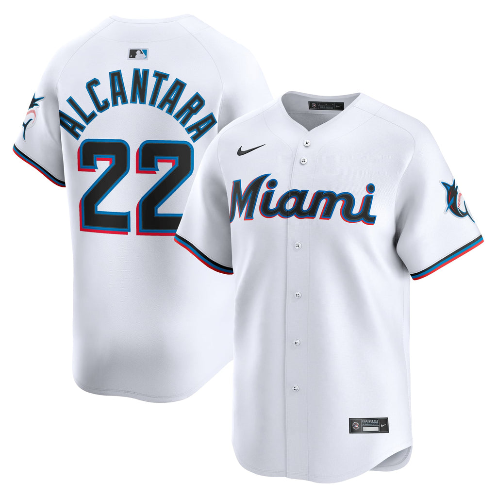 Men's Miami Marlins Sandy Alcantara Nike White Home Limited Player Jersey - 2