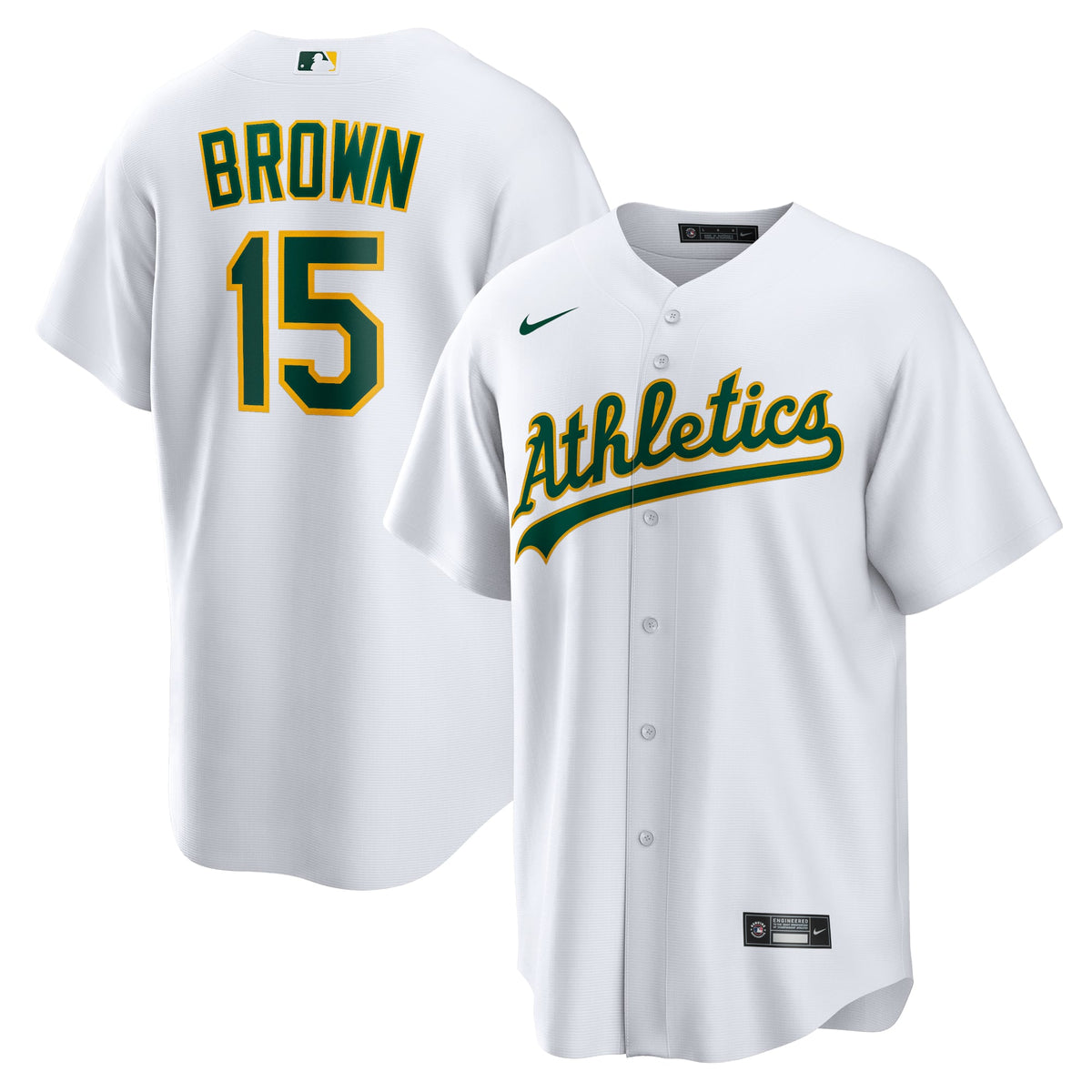 Men's Athletics Seth Brown Nike White Home Replica Jersey - 2