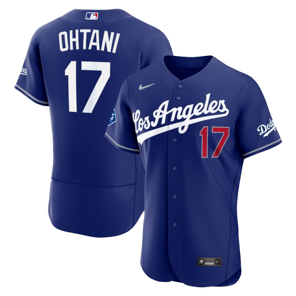 Men's Los Angeles Dodgers Shohei Ohtani Nike Royal Alternate Authentic Sponsor Patch Jersey - 2