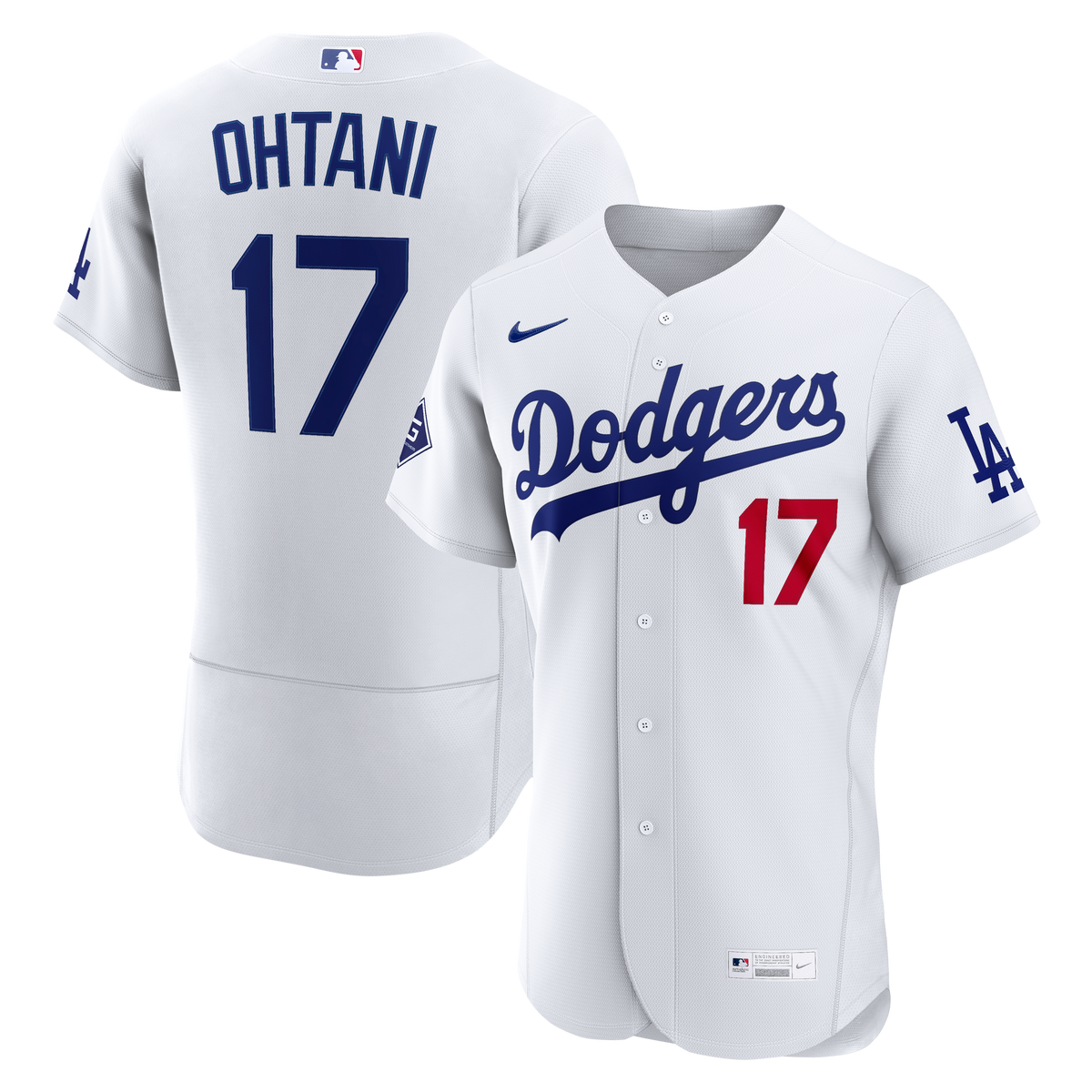 Men's Los Angeles Dodgers Shohei Ohtani Nike White Home Authentic Sponsor Patch Jersey - 2
