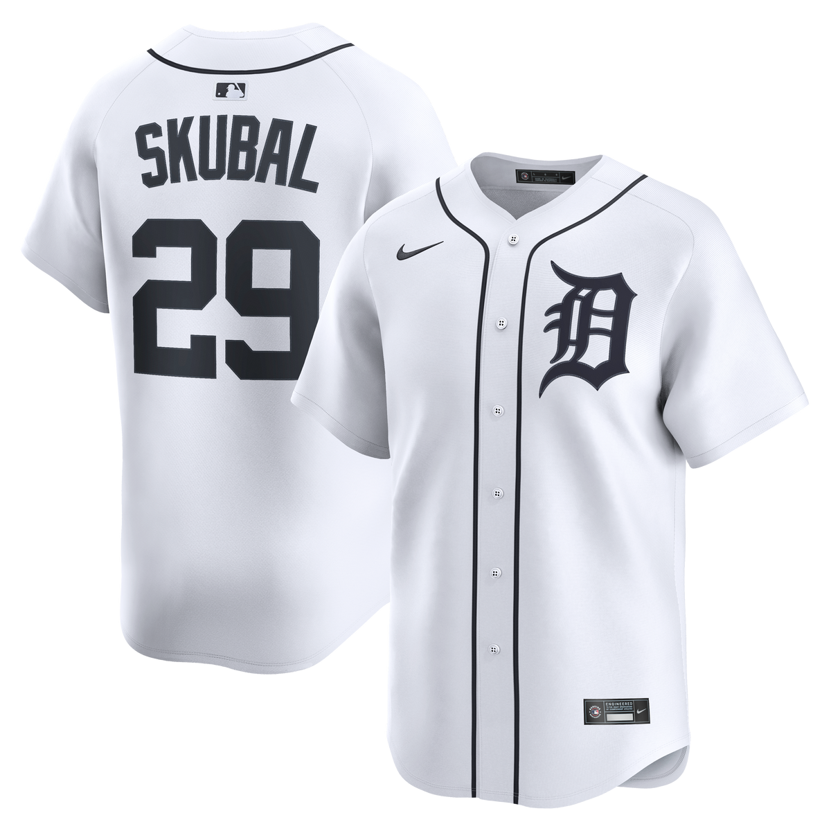 Men's Detroit Tigers Tarik Skubal Nike White Home Limited Player Jersey - 2