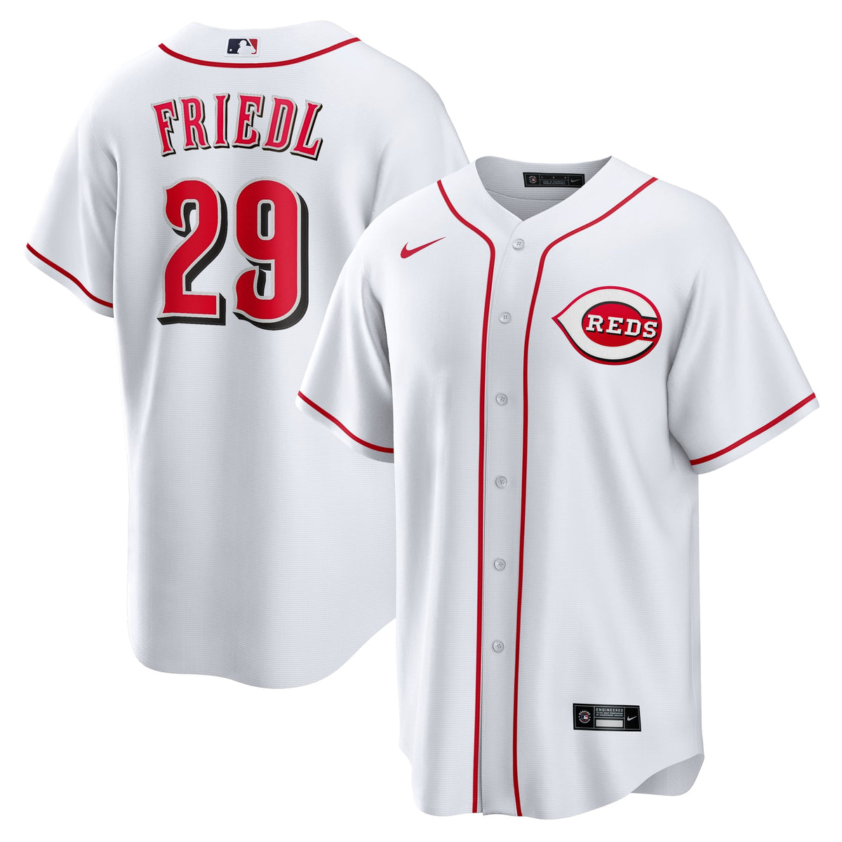 Men's Cincinnati Reds TJ Friedl Nike White Home Replica Jersey - 2