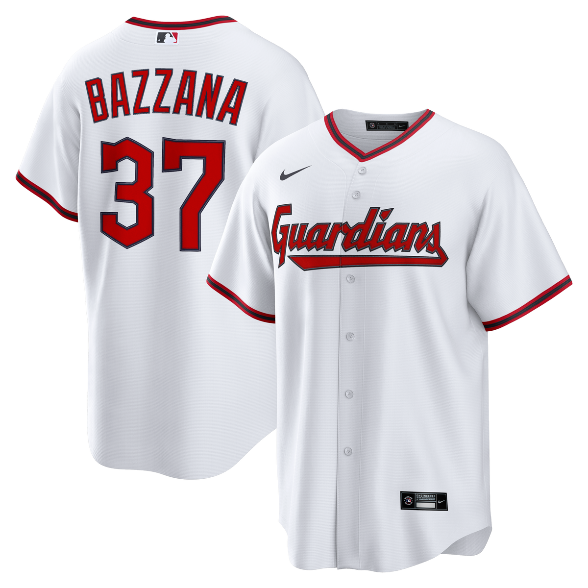 Men's Cleveland Guardians Travis Bazzana Nike White Home Replica Jersey - 2