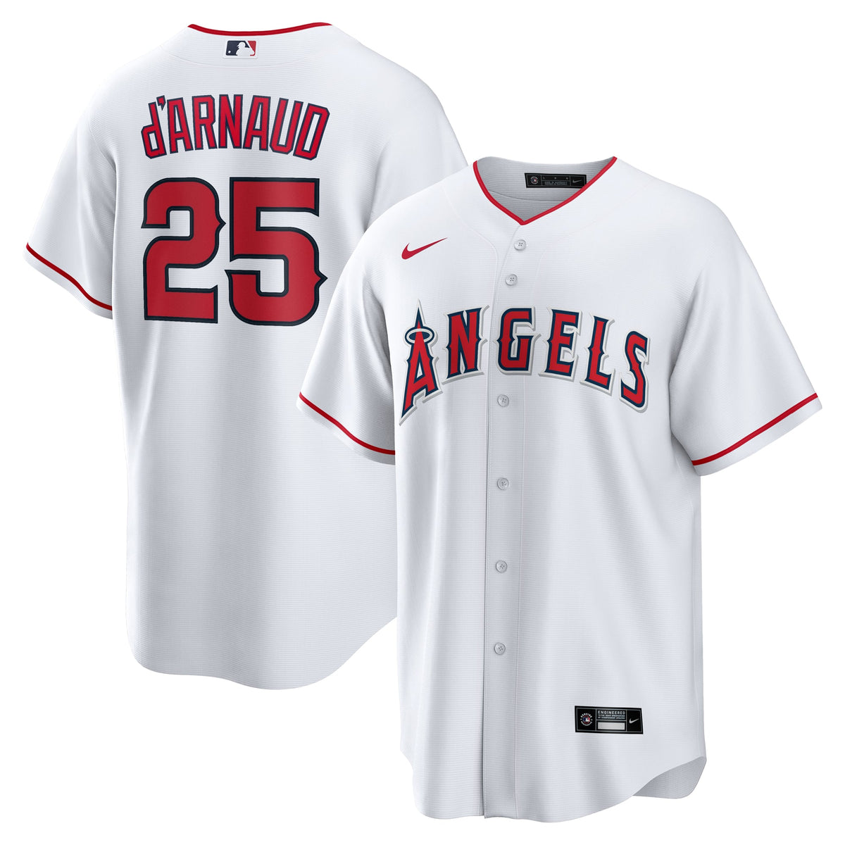 Men's Los Angeles Angels Travis d'Arnaud Nike White Home Replica Jersey