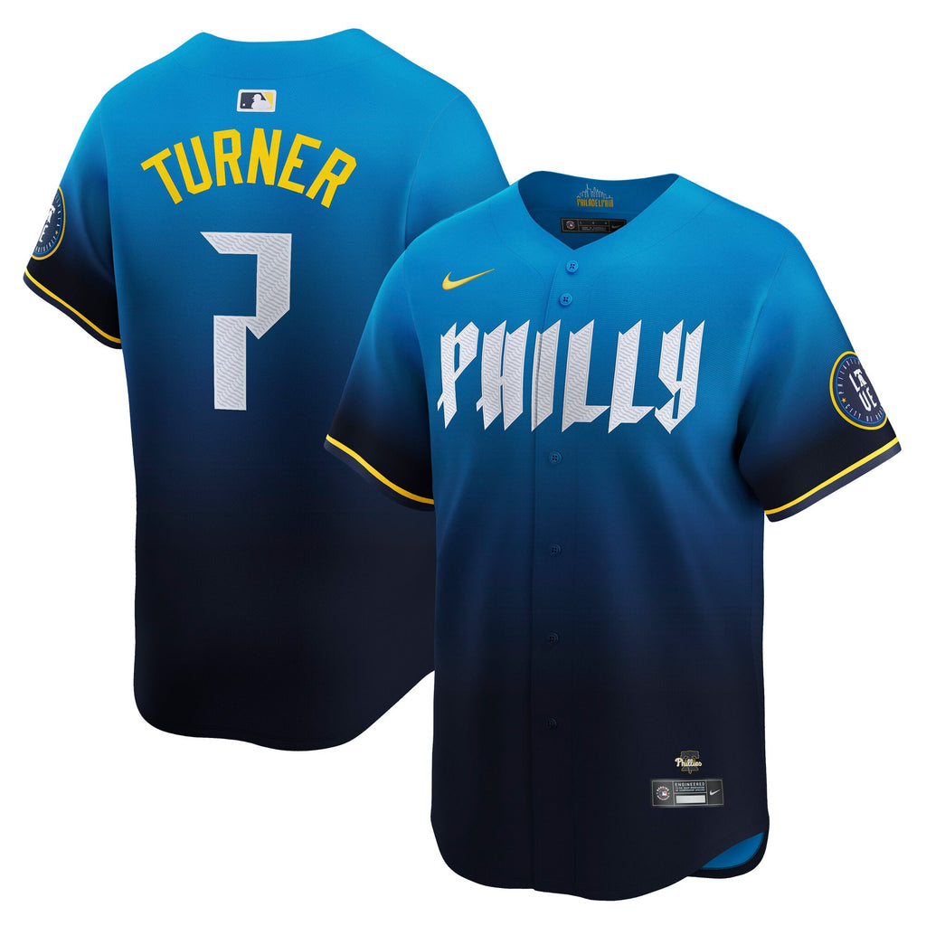Men's Philadelphia Phillies Trea Turner Nike Blue City Connect Limited Player Jersey - 2