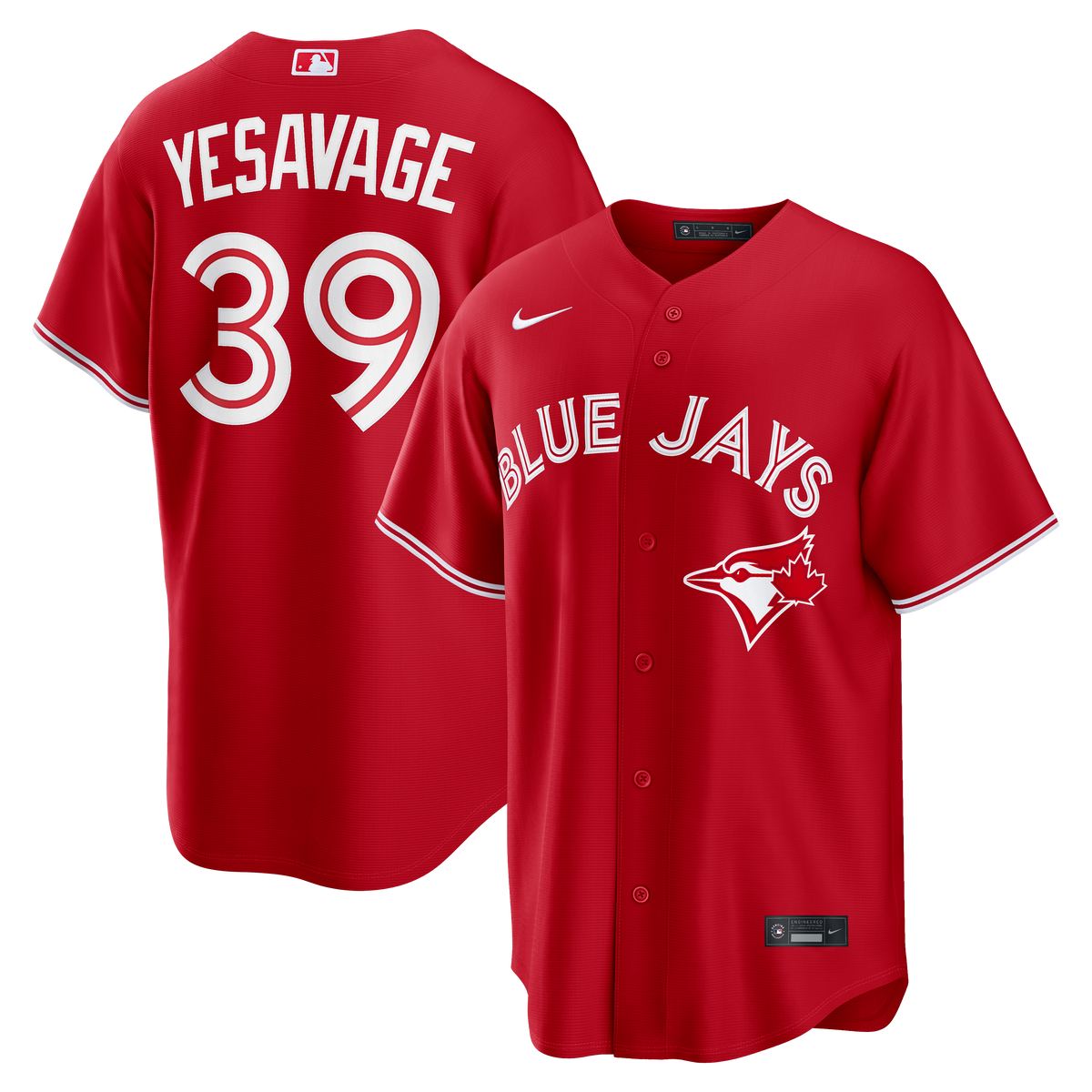 Men's Toronto Blue Jays Trey Yesavage Nike Red Canada Day Replica Jersey