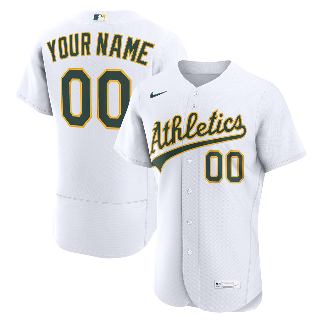 Men's Athletics Nike White Home Authentic Custom Jersey
