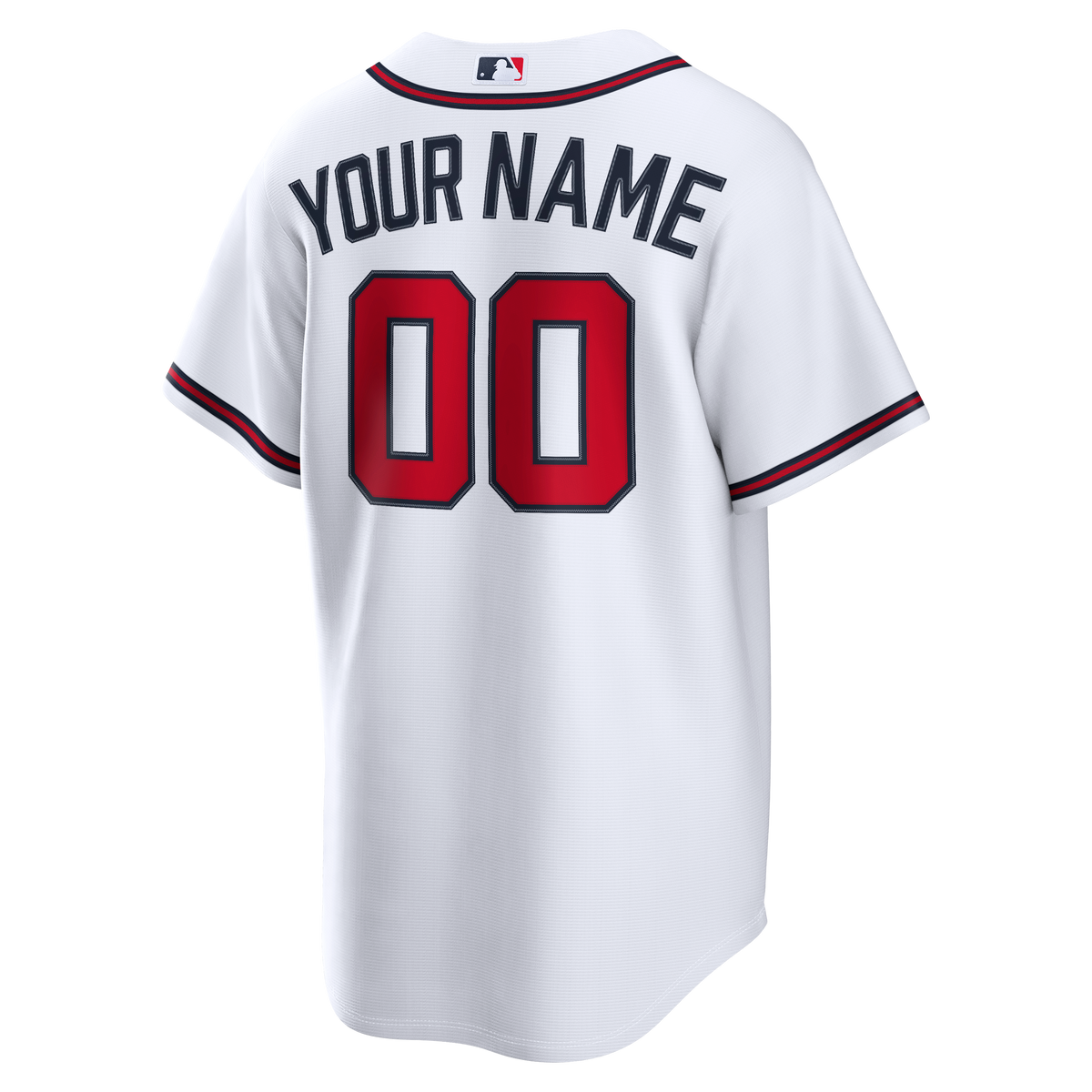 Men's Atlanta Braves Nike White Home Replica Custom Jersey - 4