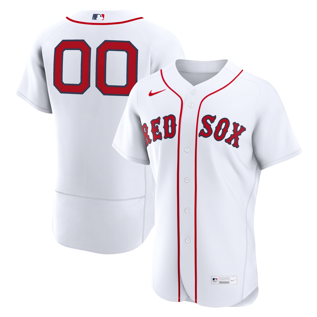 Men's Boston Red Sox Nike White Home Authentic Custom Jersey - 2