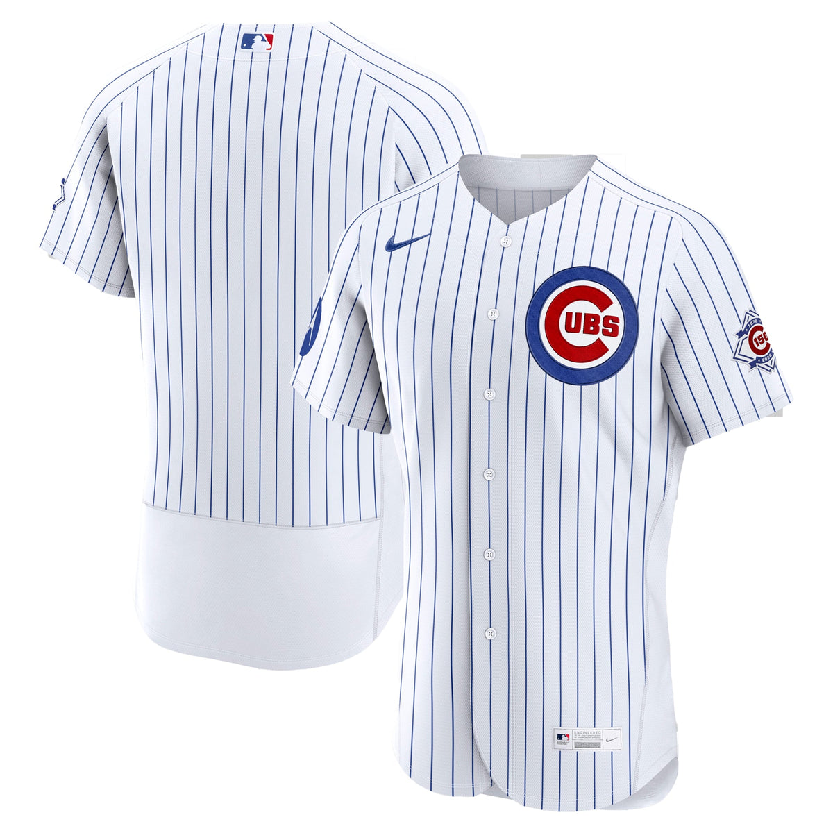 Men's Chicago Cubs Nike White Home Sponsor Patch Authentic Jersey - 2