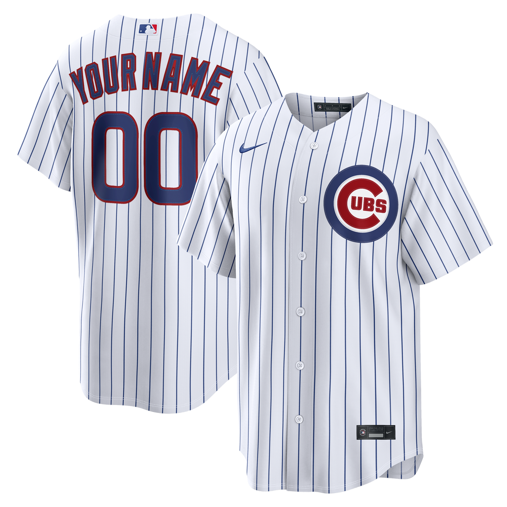 Men's Chicago Cubs Nike White Home Stadium Custom Jersey