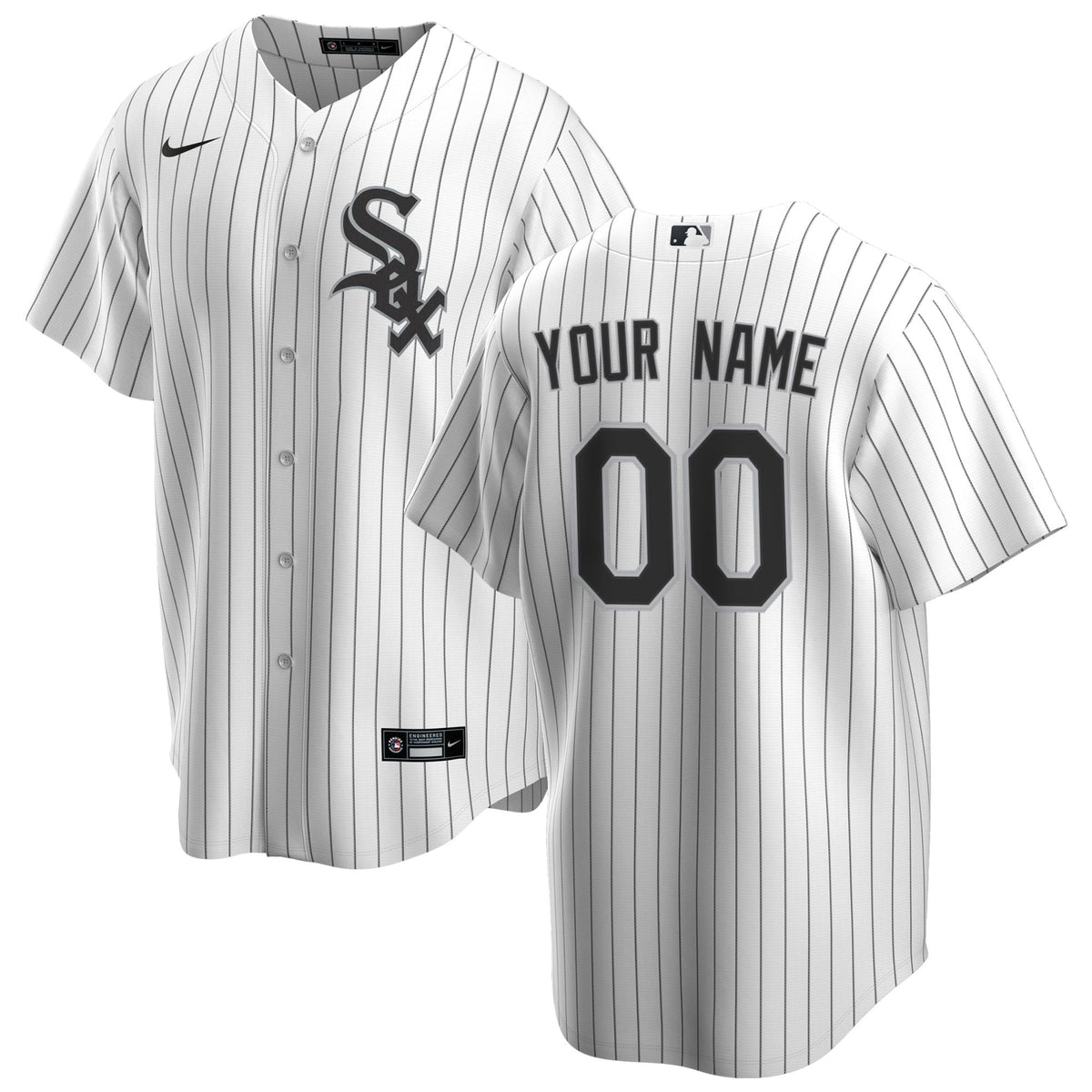 Men's Chicago White Sox Nike White Home Replica Custom Jersey - 2