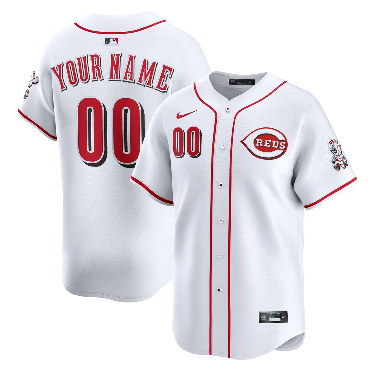 Men's Cincinnati Reds Nike White Home Limited Custom Jersey