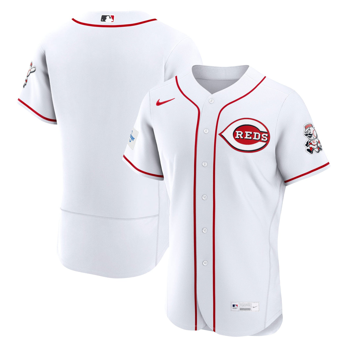 Men's Cincinnati Reds Nike White Home Sponsor Patch Authentic Jersey - 2