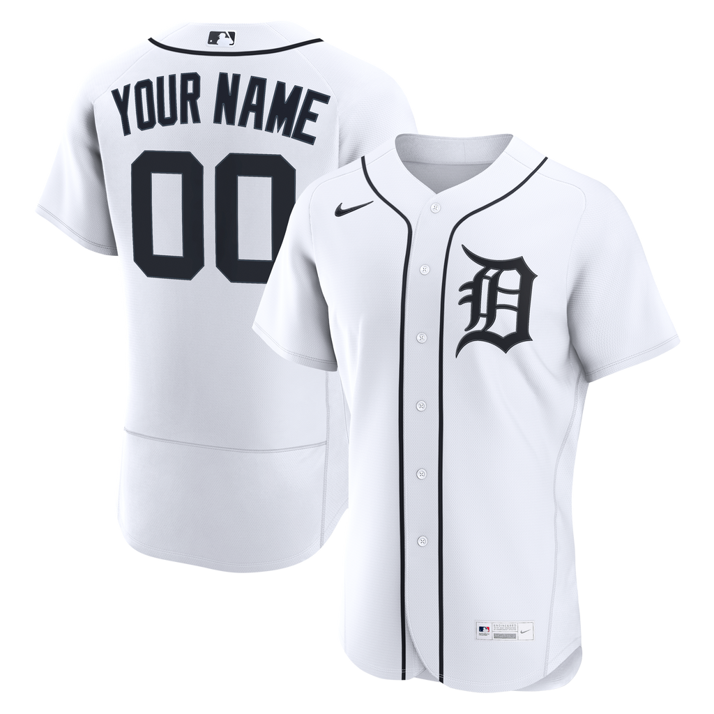 Men's Detroit Tigers Nike White Home Authentic Custom Jersey