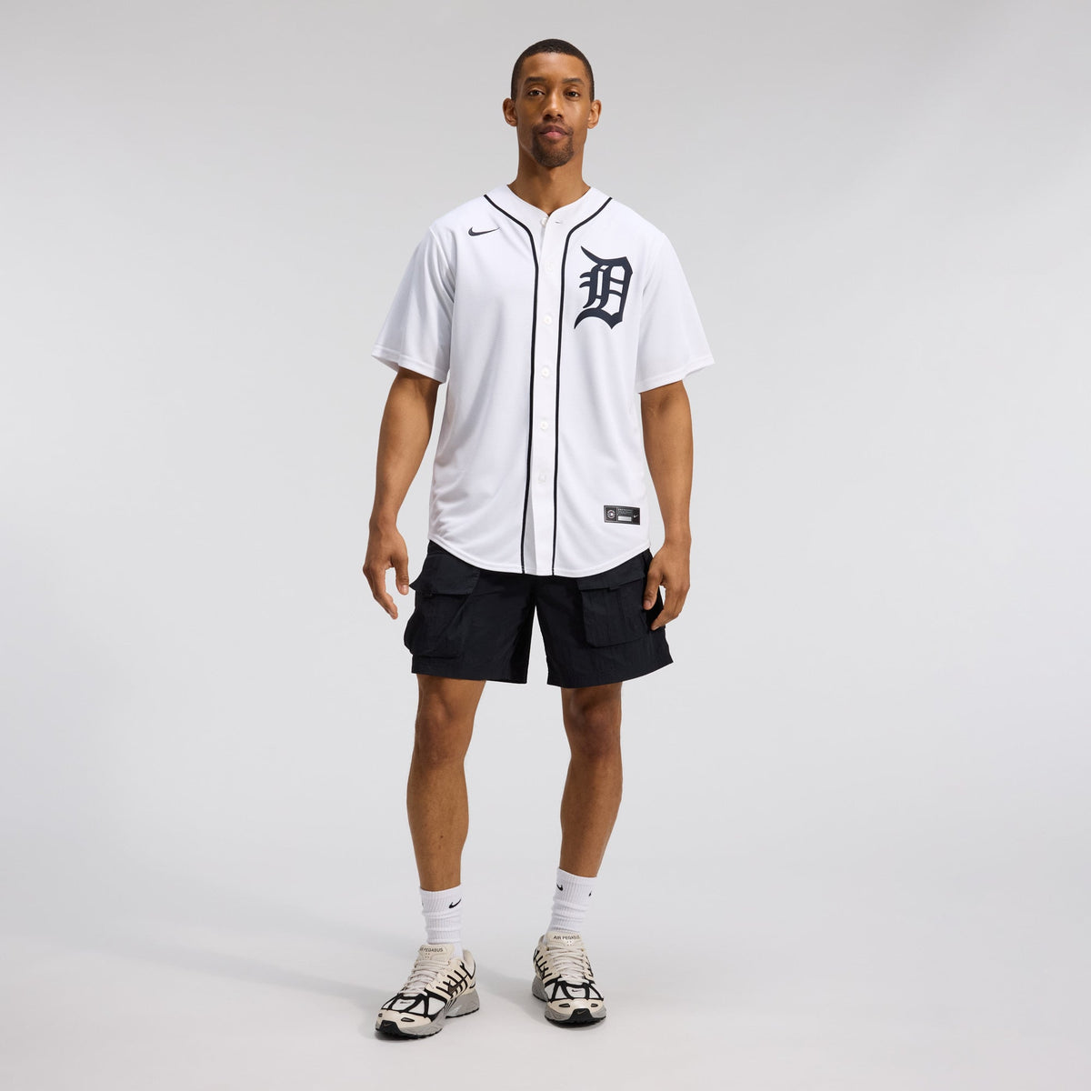 Men's Detroit Tigers Nike White Home Replica Jersey - 4