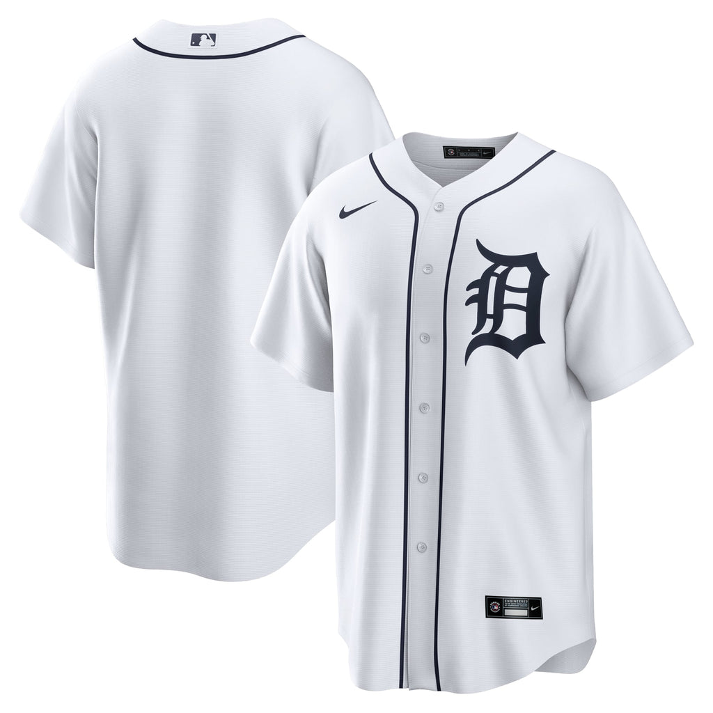 Men's Detroit Tigers Nike White Home Replica Team Jersey - 2