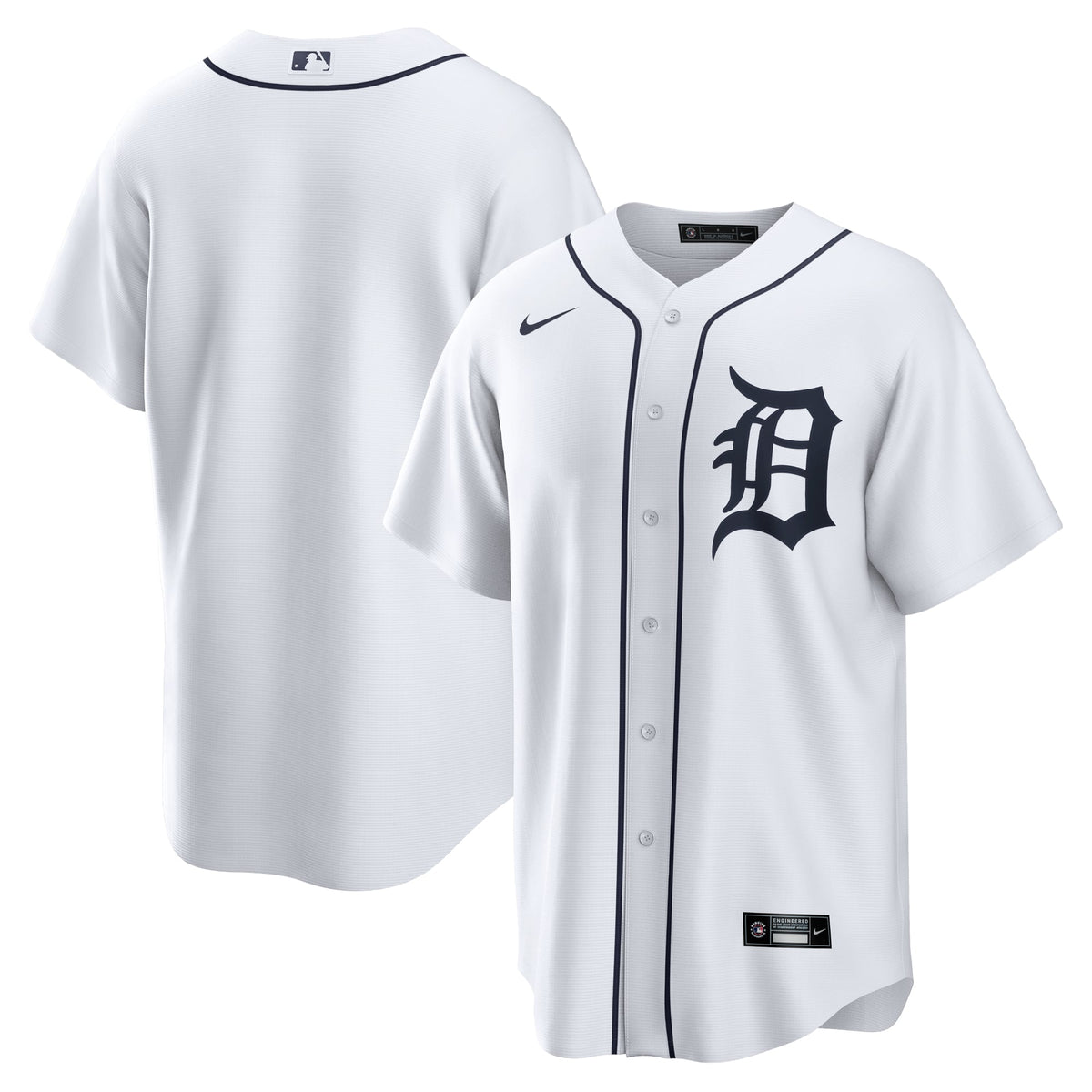 Men's Detroit Tigers Nike White Home Replica Team Jersey - 2