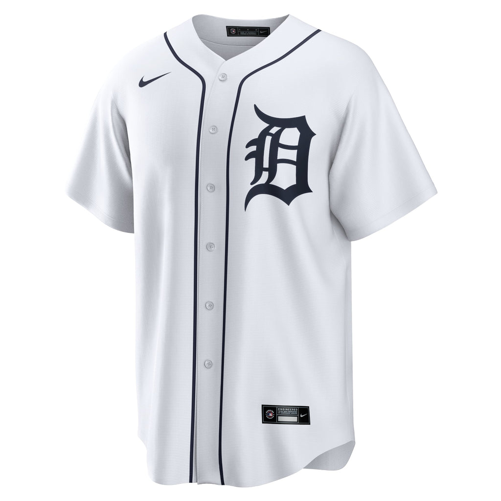 Men's Detroit Tigers Nike White Home Replica Team Jersey - 3