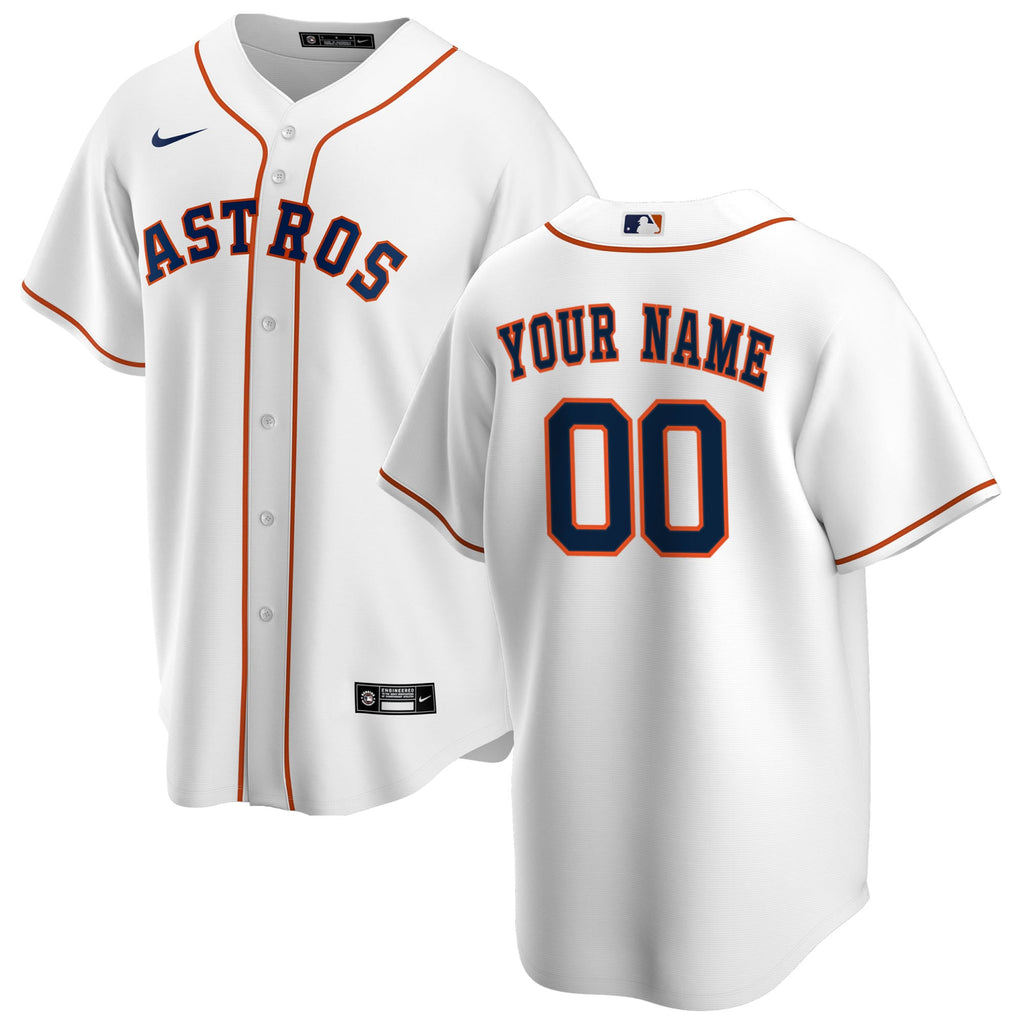 Men's Houston Astros Nike White Home Replica Custom Jersey - 2