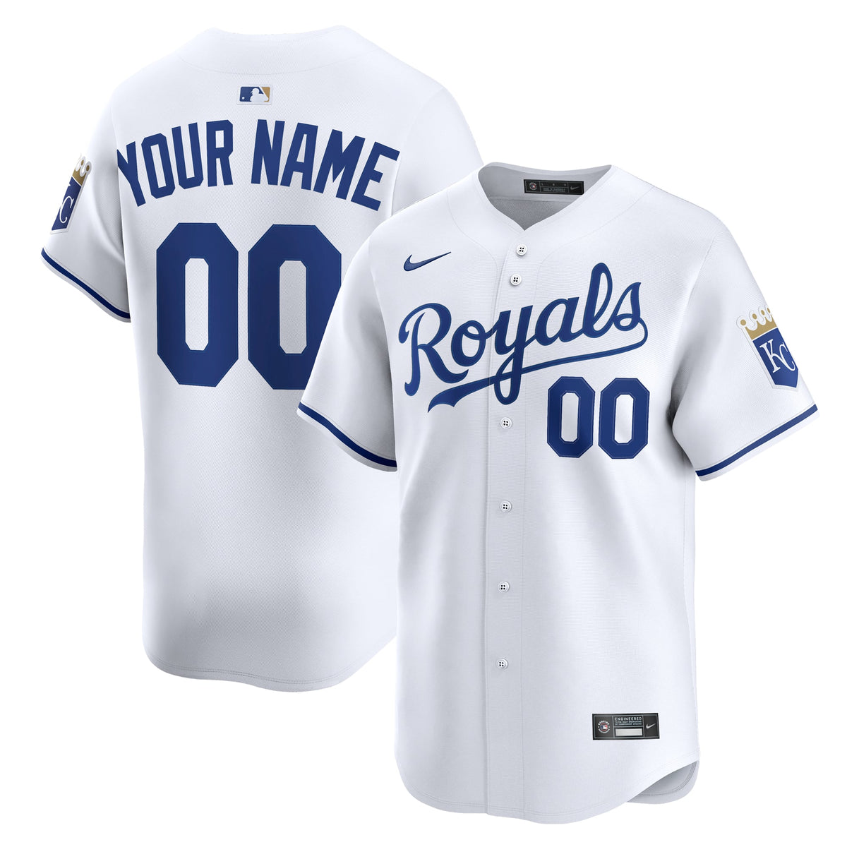 Men's Kansas City Royals Nike White Home Limited Custom Jersey