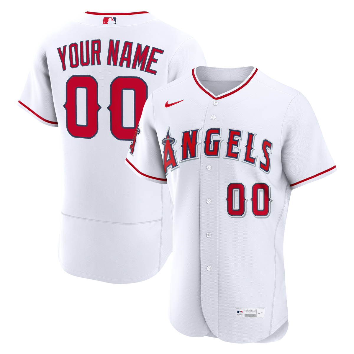 Men's Los Angeles Angels Nike White Home Authentic Custom Jersey - 2