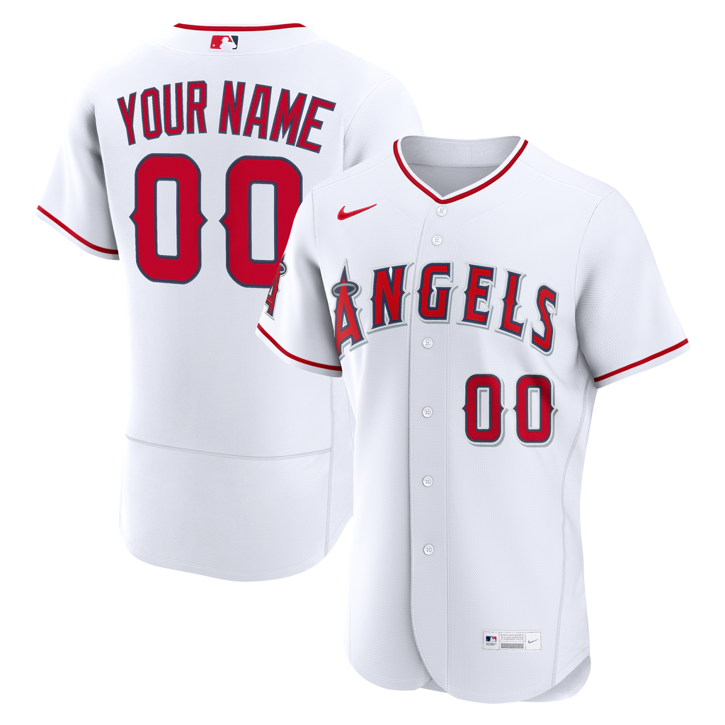 Men's Los Angeles Angels Nike White Home Authentic Custom Jersey