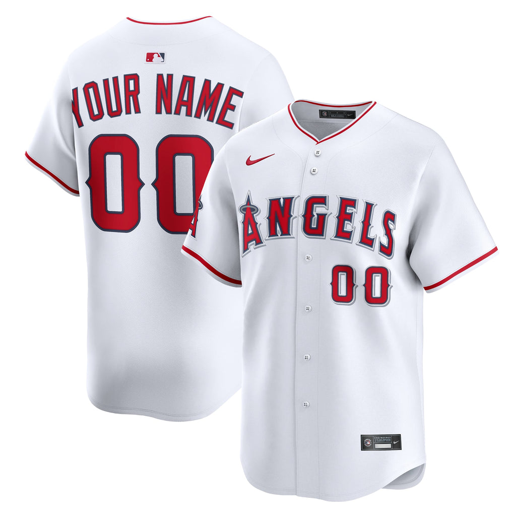 Men's Los Angeles Angels Nike White Home Limited Custom Jersey - 2