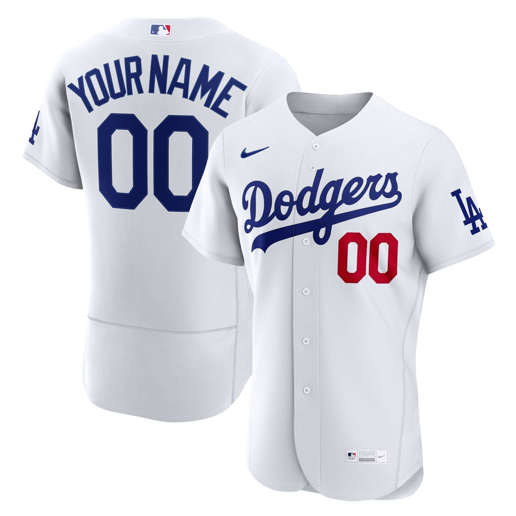 Men's Los Angeles Dodgers Nike White Home Authentic Custom Jersey - 2