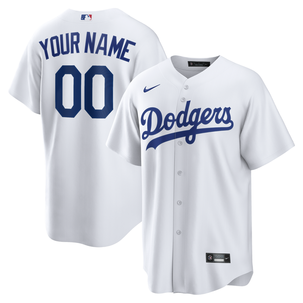 Men's Los Angeles Dodgers Nike White Home Replica Custom Jersey - 2