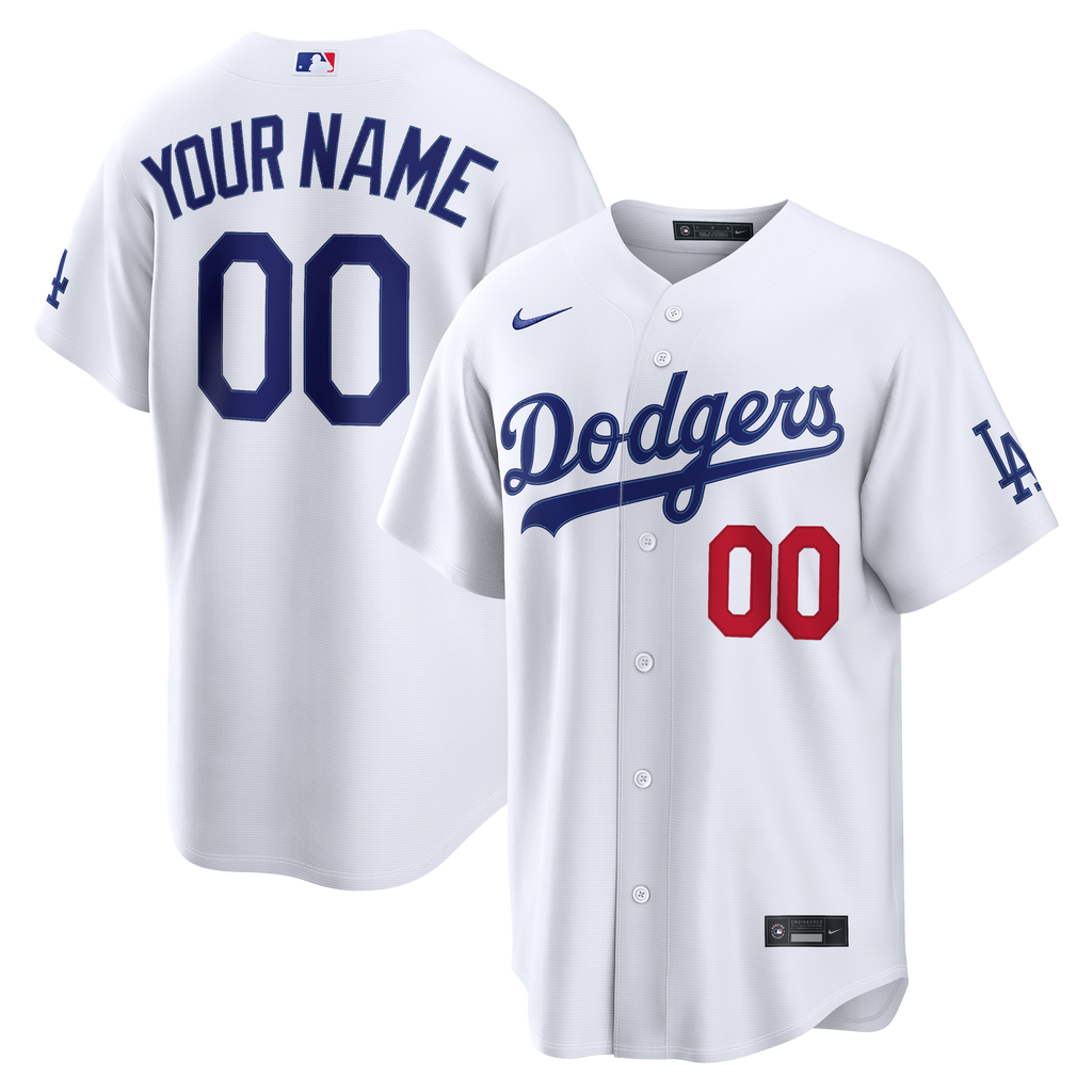 Men's Los Angeles Dodgers Nike White Home Stadium Custom Jersey
