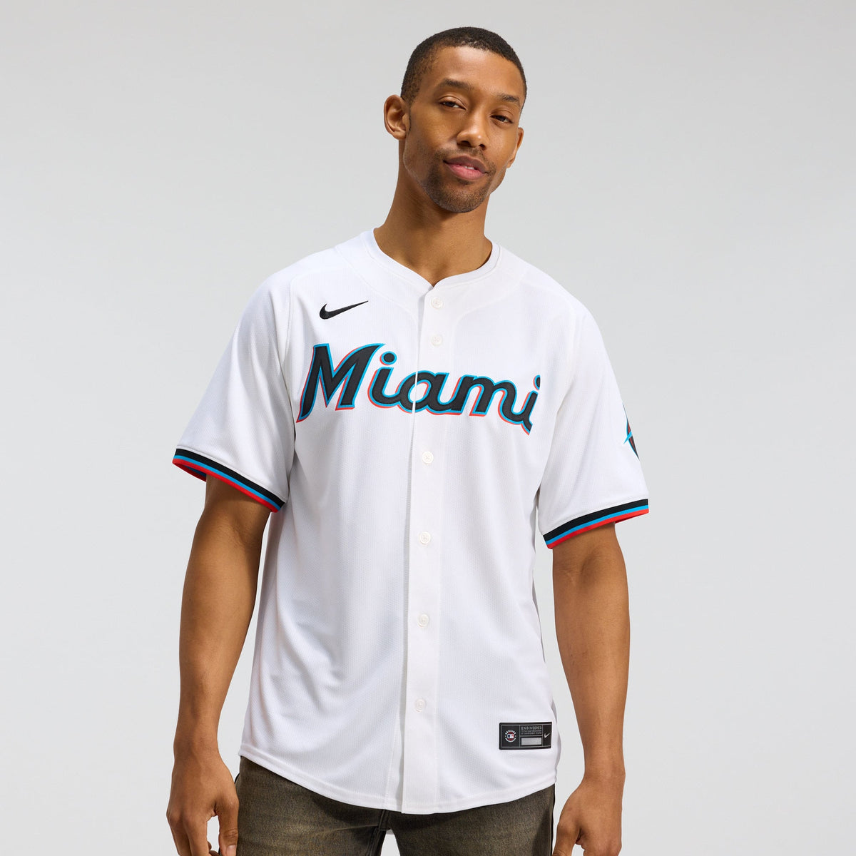 Men's Miami Marlins Nike White Home Limited Jersey - 2