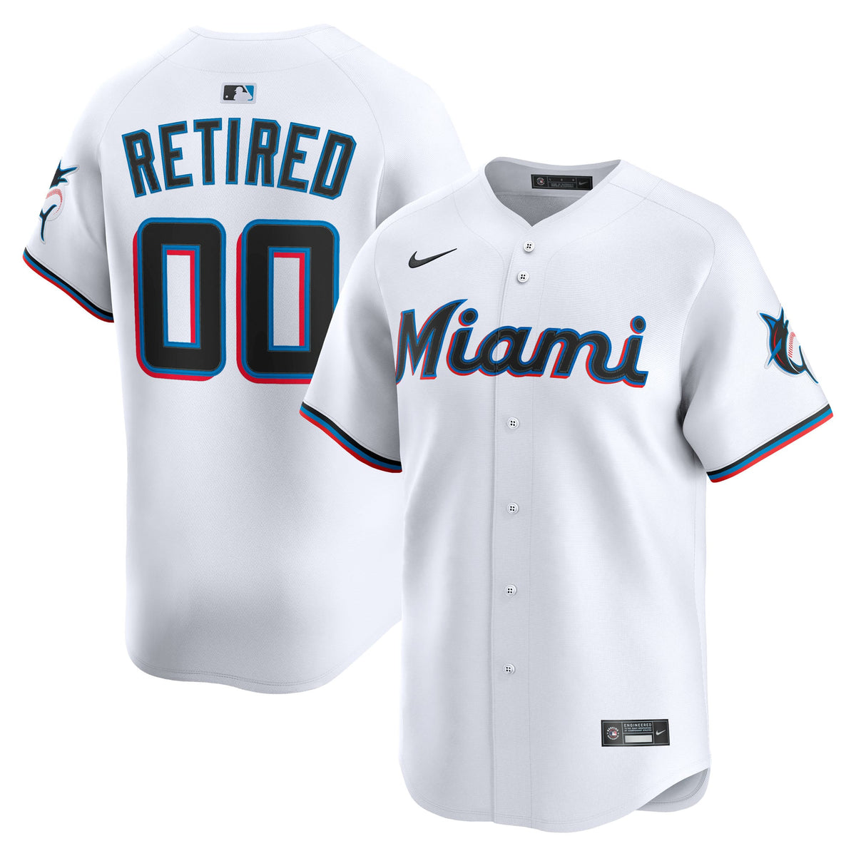 Men's Miami Marlins Nike White Home Limited Pick-A-Player Retired Roster Jersey