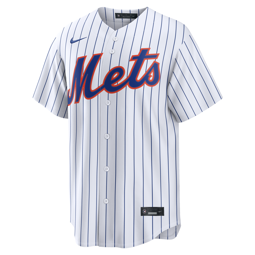 Men's New York Mets Nike White Home Replica Custom Jersey - 3
