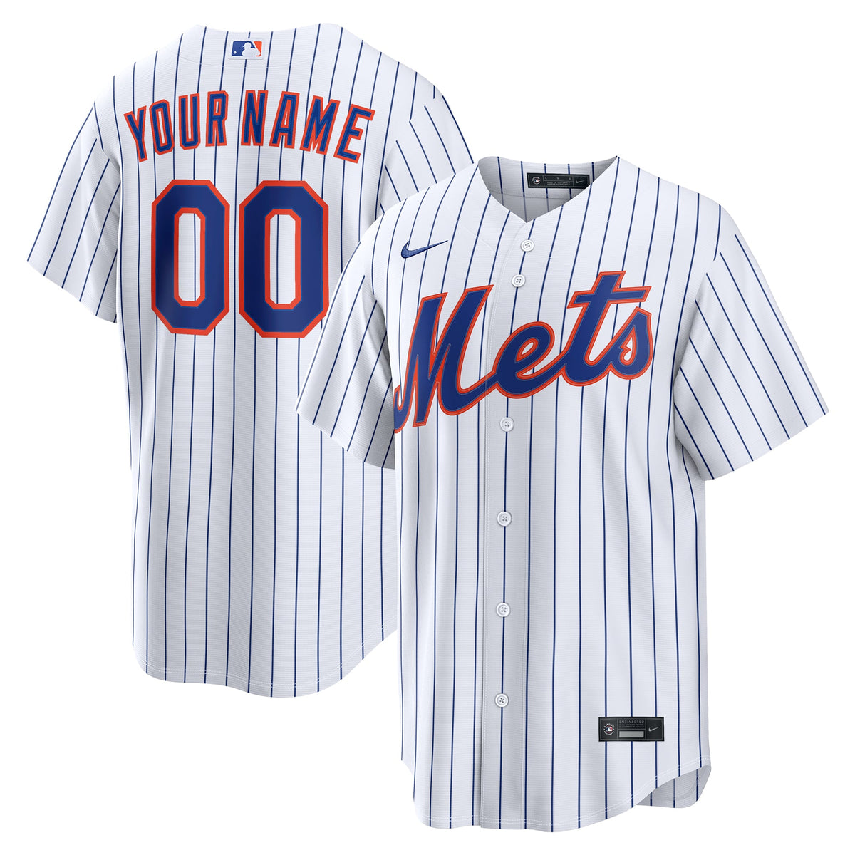Men's New York Mets Nike White Home Replica Custom Jersey