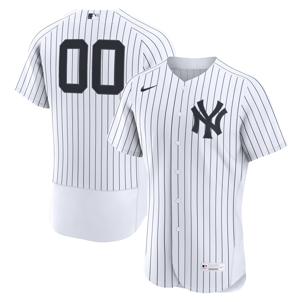 Men's New York Yankees Nike White Home Authentic Custom Jersey - 2