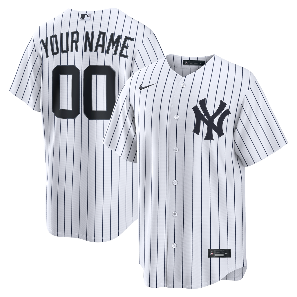 Men's New York Yankees Nike White Home Replica Custom Jersey - 2