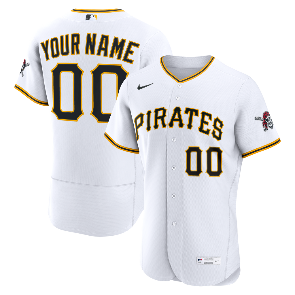 Men's Pittsburgh Pirates Nike White Home Authentic Custom Jersey