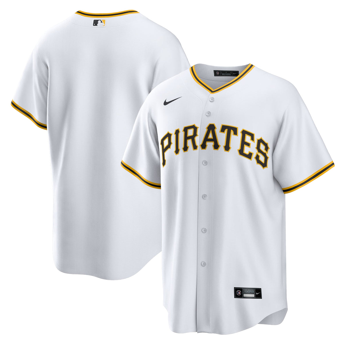 Men's Pittsburgh Pirates Nike White Home Replica Team Jersey - 2