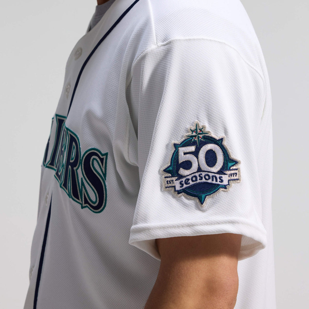 Men's Seattle Mariners Nike White 50th Anniversary Patch Home Authentic Jersey - 9