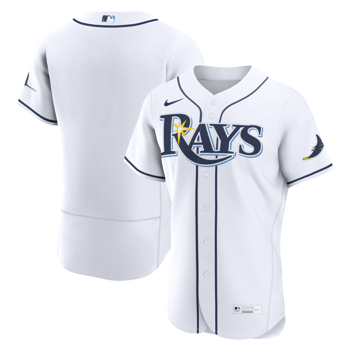 Men's Tampa Bay Rays Nike White Home Authentic Jersey - 2