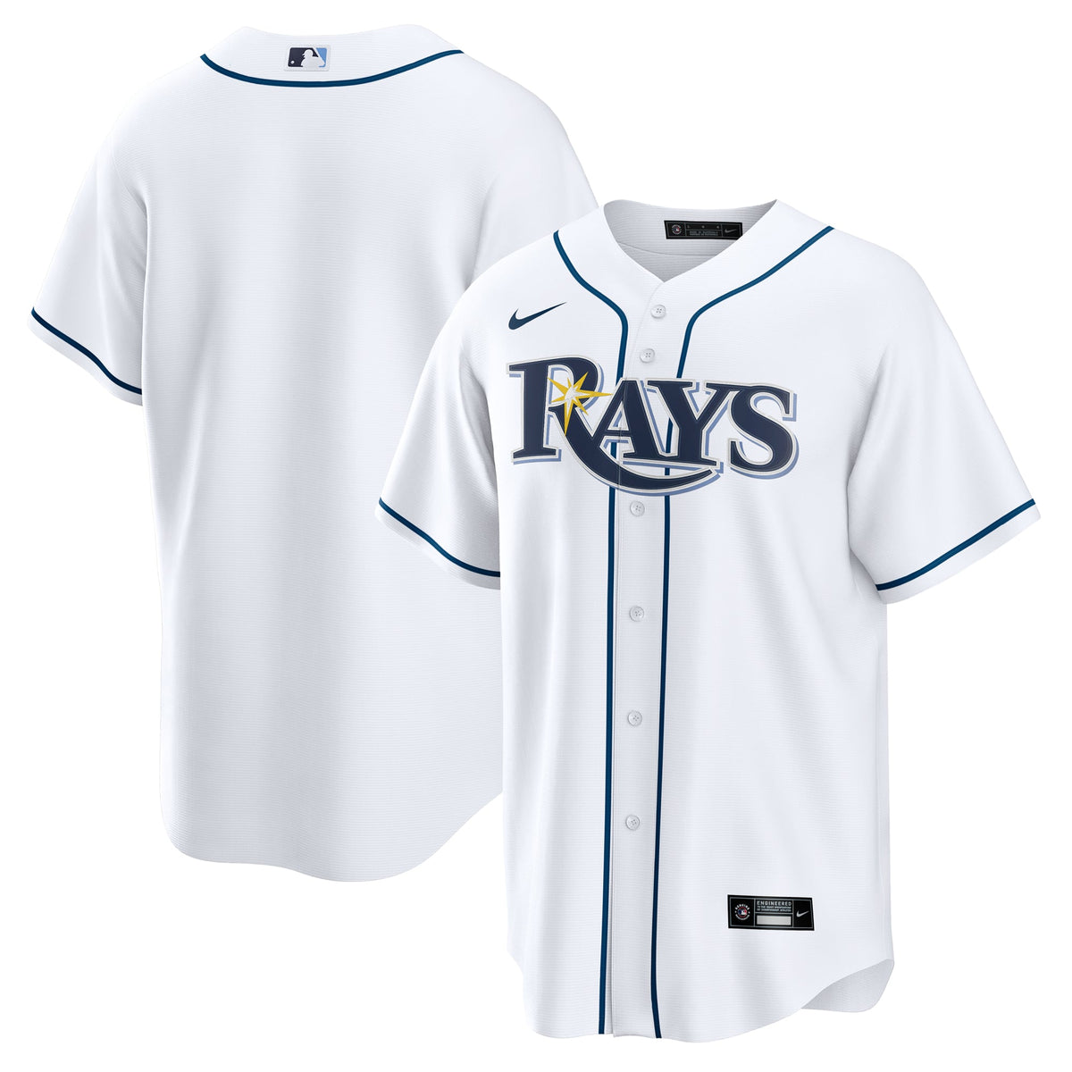Men's Tampa Bay Rays Nike White Home Replica Jersey - 2