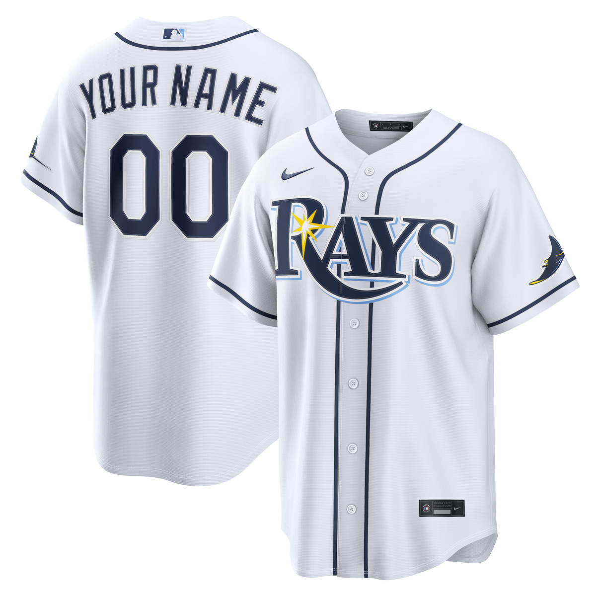 Men's Tampa Bay Rays Nike White Home Stadium Custom Jersey